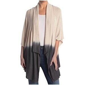 Status by Chenault Dip Dye Cardigan Oatmeal Large NWOT